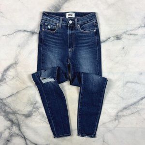 Paige Margot Ankle Skinny Jeans Size 24 Waist Lookout Destructed 2824F72-7476